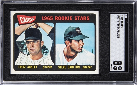 1965 Topps #477 Steve Carlton Rookie Card - SGC NM-MT 8